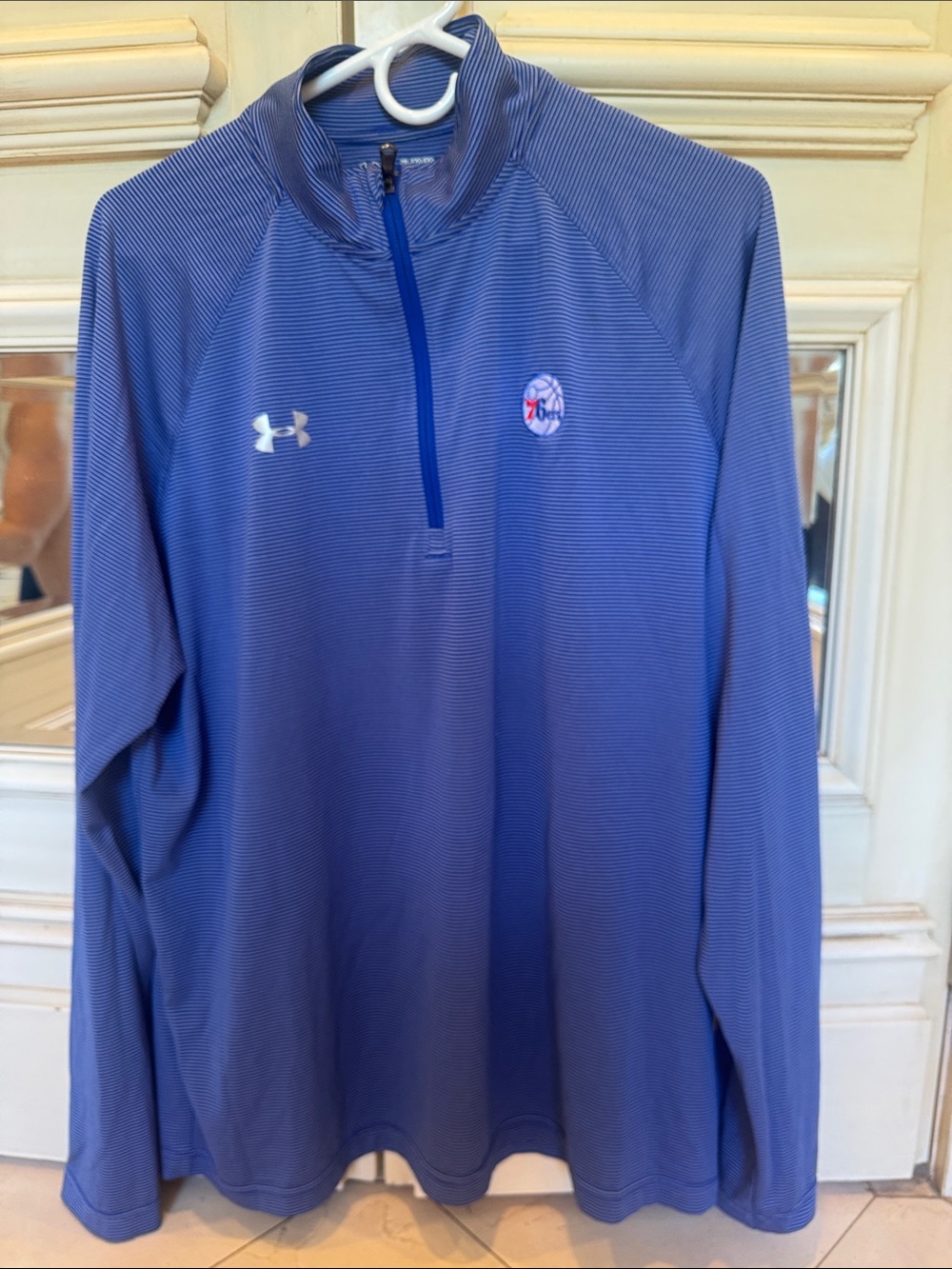 Under Armour Men’s Blue 1/4 Zip with 76ers Logo